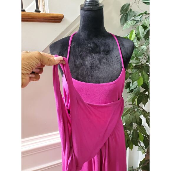 The Limited Women's Pink Rayon Cowl Neck Sleeveless Knee Length Dress Medium - Picture 6 of 13